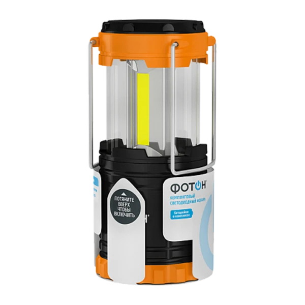 Фонарь туристический Фотон С-450 3W от батареек IP65 черный оранжевый (1/10/60)