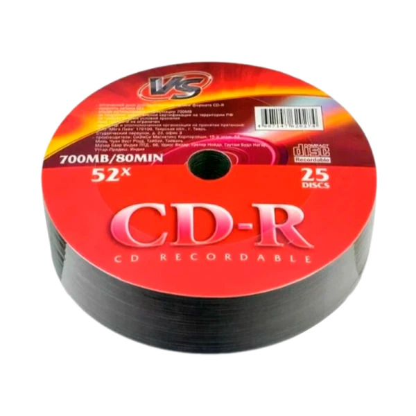 Диск CD-R VS 700MB 52x Shrink 25 (25/600)