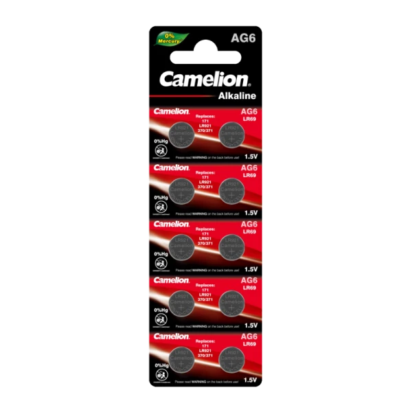 Батарейка Camelion G6/LR920/LR69/371A/171 BL10 Alkaline 1.5V (10/100/3600)
