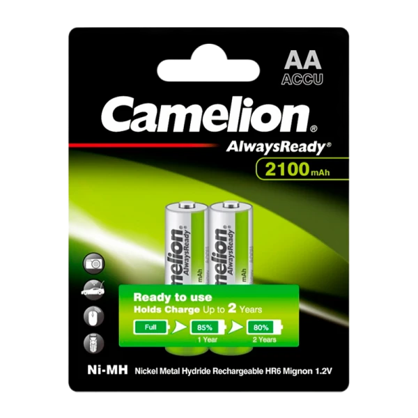 Аккумулятор предзаряженный RTU Camelion HR6 AA BL2 NI-MH Always Ready 2100mAh (2/24/384)
