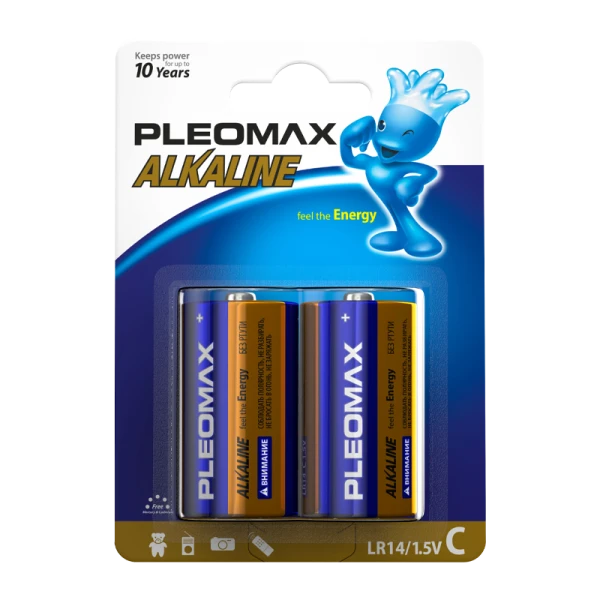 Батарейка Pleomax LR14 C BL2 Alkaline 1.5V (2/20/160/6400)