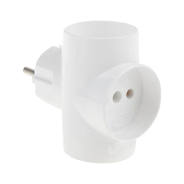 Разветвитель Toker 3Т16 3р.Б/З в индивидуальной упаковке белый (1/70)