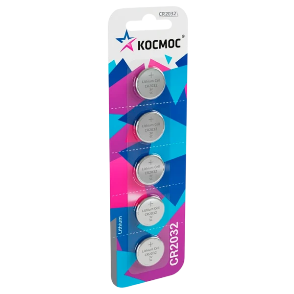 *Батарейка Космос CR2032 BL5 Lithium 3V (5/60/1440) 