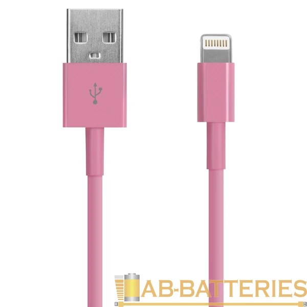 Кабель Oxion OX-DCC003 USB (m)-Lightning (m) 1.0м 2.1A силикон розовый
