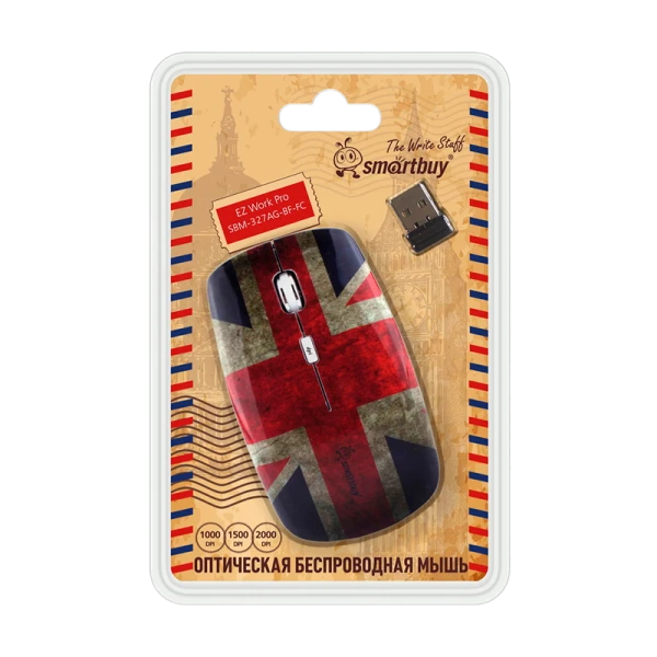 Мышь беспроводная Smartbuy 327AG классическая USB Британский флаг (1/40)