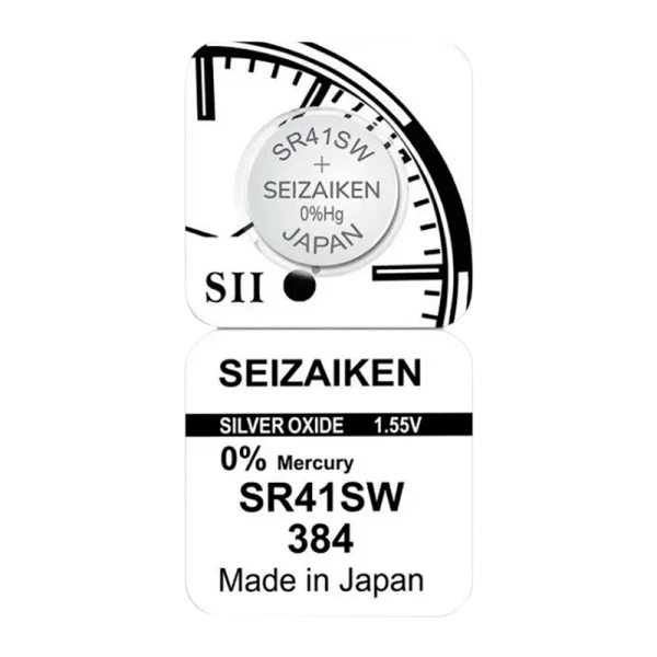 Батарейка SEIZAIKEN 384 (SR41SW) Silver Oxide 1.55V (1/10/100/1000)