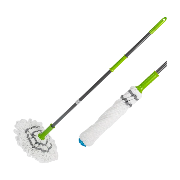 Швабра для пола Рыжий кот "ТВИСТ лайт" 118см с отжимом с насадкой из микрофибры (1/12/60)