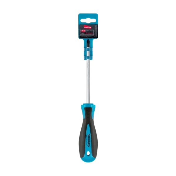 Отвертка крестовая PH1x100, эргономичная 2х-компонентная рукоятка, CR-V, магнит, Smartbuy Tools/180
