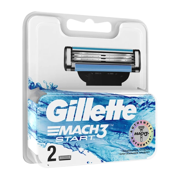 Сменные кассеты Gillette Mach3 Start 3 лезвия 2шт. (цена за 1 шт) (2/20)