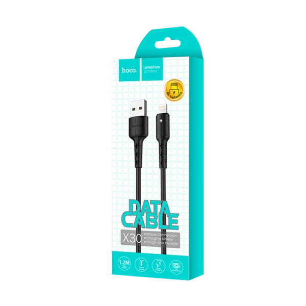 Кабель HOCO X30 USB (m)-Lightning (m) 1.2м 2.0A TPE черный (1/30/300)