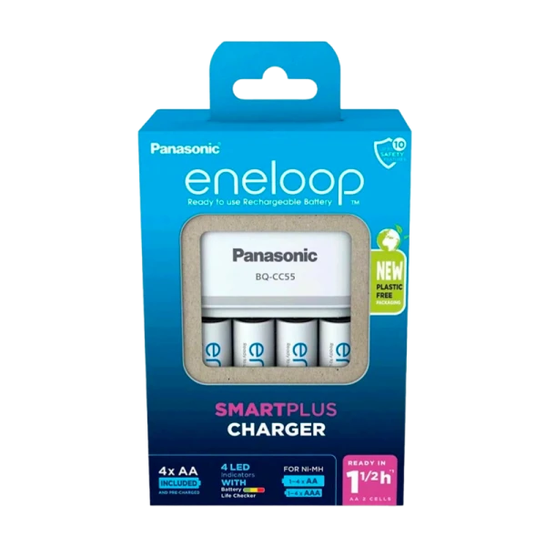 З/У для аккумуляторов Panasonic eneloop Smart-Quick Charger AA/AAA 4 слота +4AA 2000mAh (1/4)