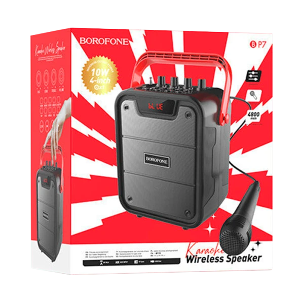 Портативная колонка Borofone BP7 bluetooth 5.0 microSD караоке черный (1/12)