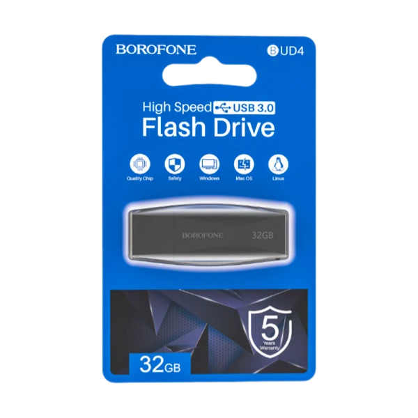 Флеш-накопитель Borofone Wonder BUD4 32GB USB3.0 пластик черный (1/40)