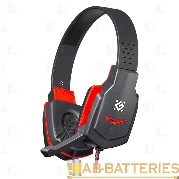 Наушники полноразмерные Defender G-320 Warhead с микр. игровые черный красный (1/20)