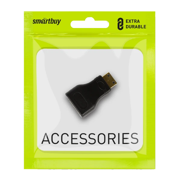 Переходник Smartbuy A115 miniHDMI (m)-HDMI (f) пластик черный (1/1000)