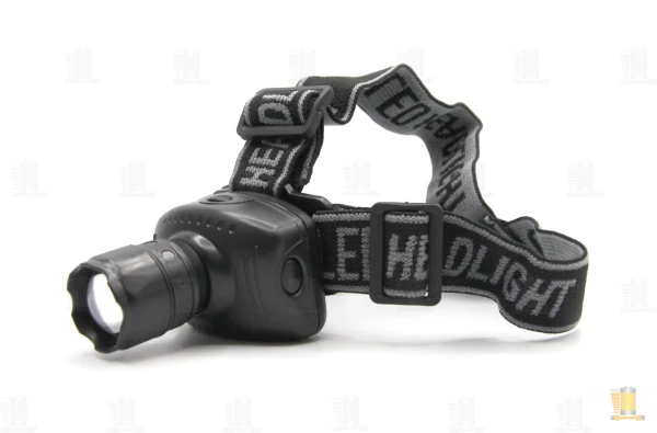 Фонарь налобный Без бренда 6611 от батареек черный