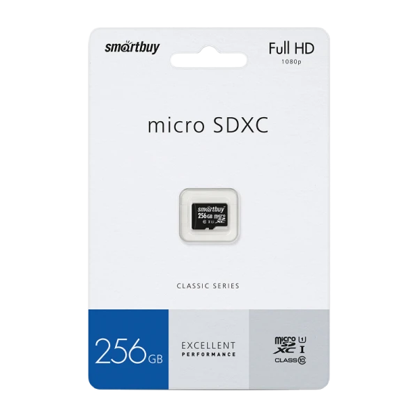 Карта памяти microSD Smartbuy 256GB Class10 UHS-I (U1) 80 МБ/сек без адаптера