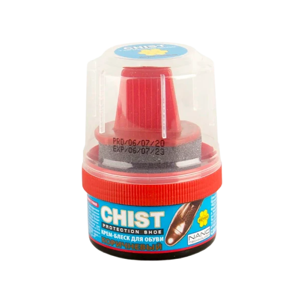 Крем-блеск СHIST с губкой Коричневый 60мл