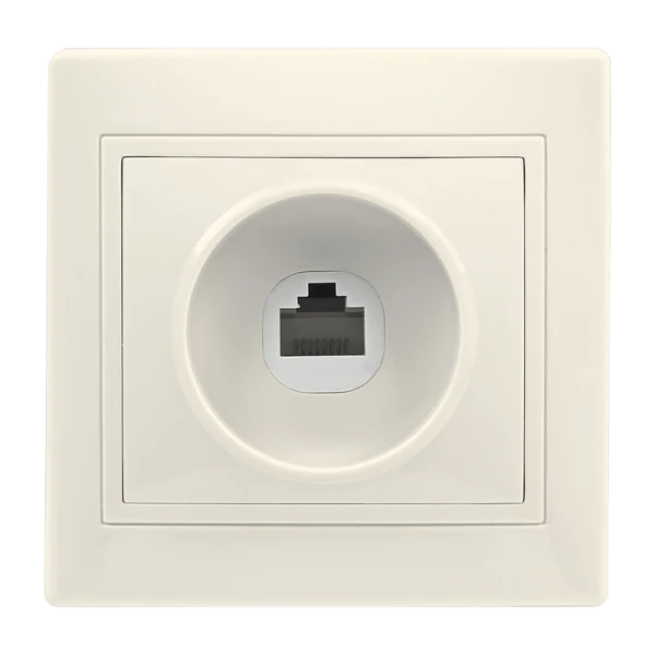 Розетка Smartbuy компьютерная RJ-45 1-местная бежевая "Венера"