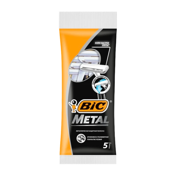 Бритва BIC "Metall" 1 лезвие 5шт. (1/30)