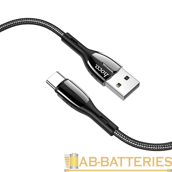 Кабель HOCO U89 USB (m)-Type-C (m) 1.2м 3.0A ткань черный (1/22/220)