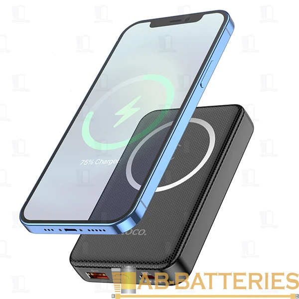 Внешний аккумулятор HOCO J79 10000mAh 3.0A 15W 1USB/Type-C беспр. зар. Qi черный (1/36)