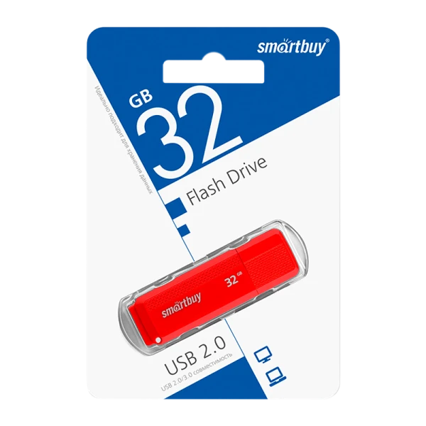 Флеш-накопитель Smartbuy Dock 32GB USB2.0 пластик красный