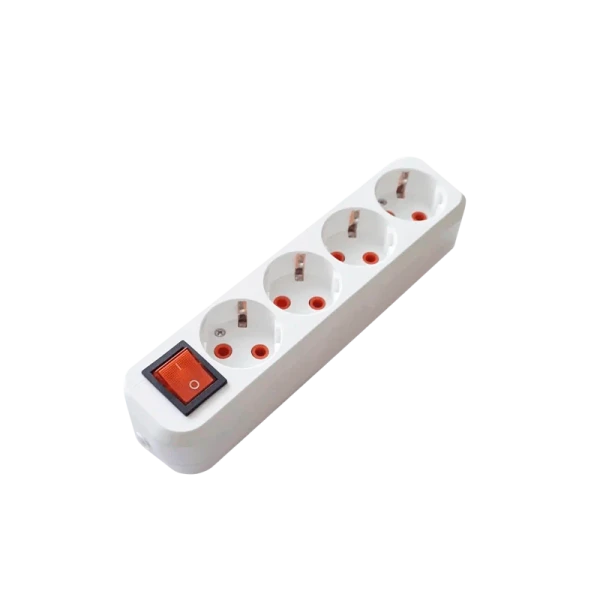 Колодка Прогресс 4р.С/З с выкл. белый (1/10/50)