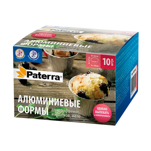 Формы алюминиевые Paterra PATERRA для маффинов кексов V= 130 мл (1/24)