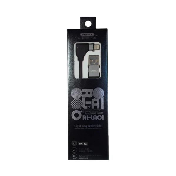 USB кабель REMAX RL-LA01&nbsp;&nbsp;(IPhone 5/6/7/SE) (1M, 2.1A) Чёрный