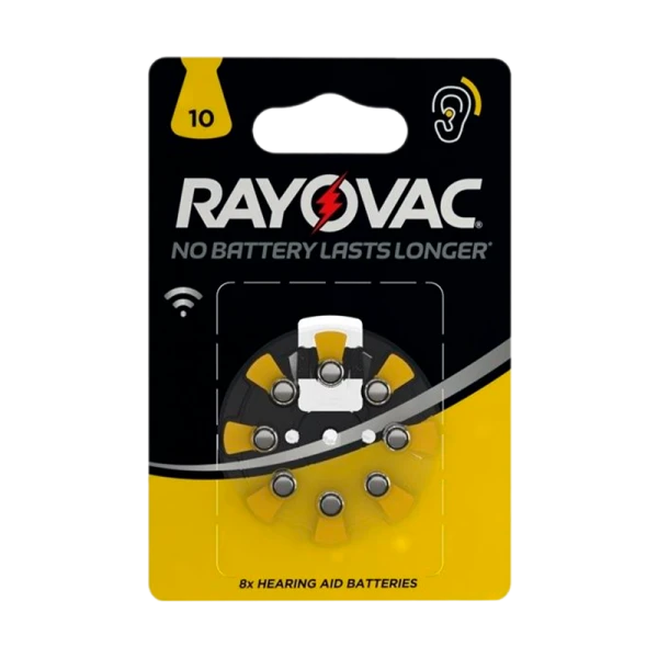 Батарейка Rayovac ACOUSTIC ZA10 BL8 Zinc Air 1.45V 0%Hg (8/80/800)