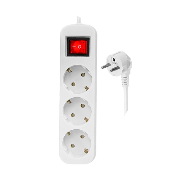 Удлинитель Defender S330 3р.С/З 10A 3.0м с выкл. ПВС 3x1мм² белый (1/30)