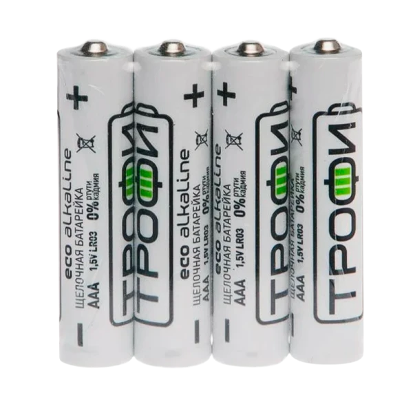 Батарейка Трофи Eco LR03 AAA Shrink 4 Alkaline 1.5V (4/60/960/46080)