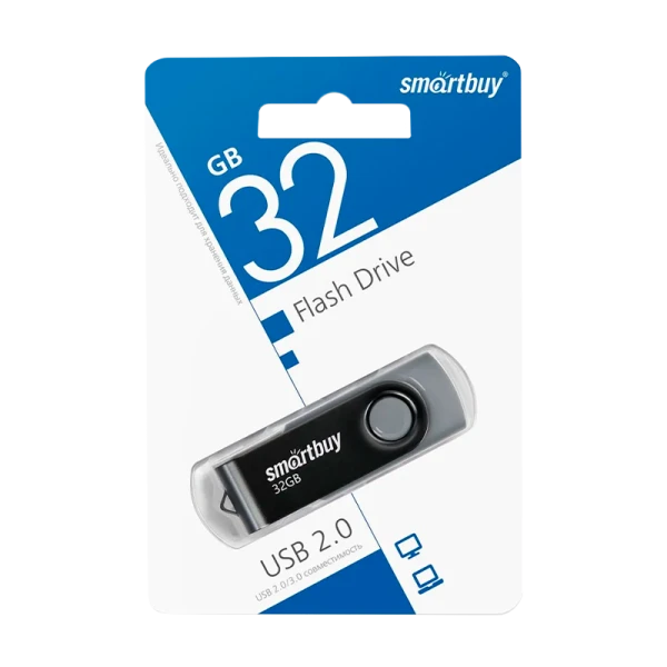 Флеш-накопитель Smartbuy Twist 32GB USB2.0 пластик черный