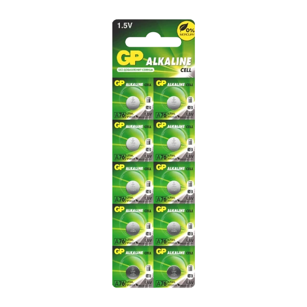 Батарейка GP G13/LR1154/LR44/357A/A76 BL10 Alkaline 1.5V отрывные (10/250/5000) R