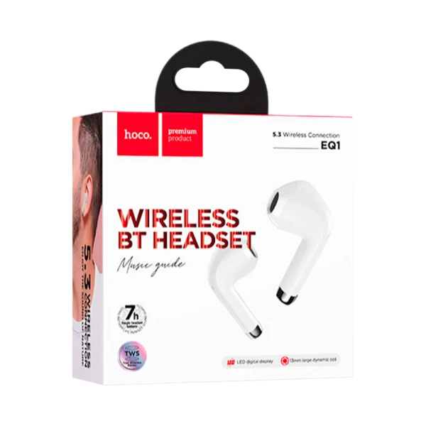 Наушники вставные HOCO EQ1 bluetooth 5.3 с микр. белый