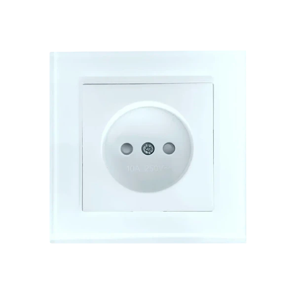Розетка Прогресс Glass 1гн. 10A Б/З ABS + Керамика белый (1/10/200)