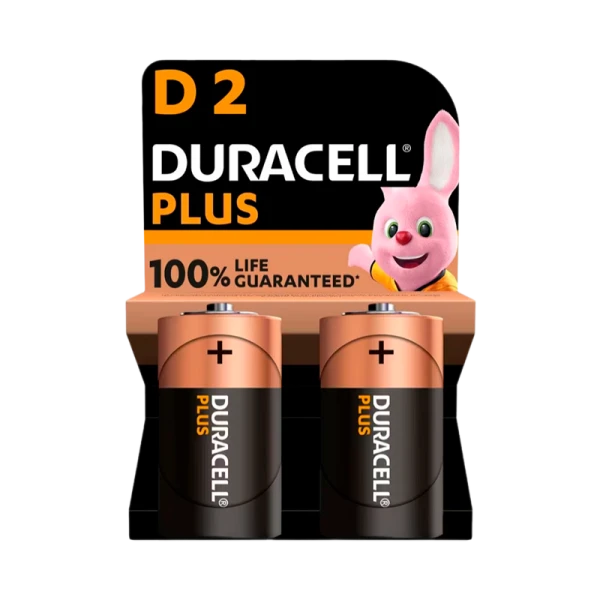 Батарейка Duracell Plus LR20 D BL2 Alkaline 1.5V (2/20)