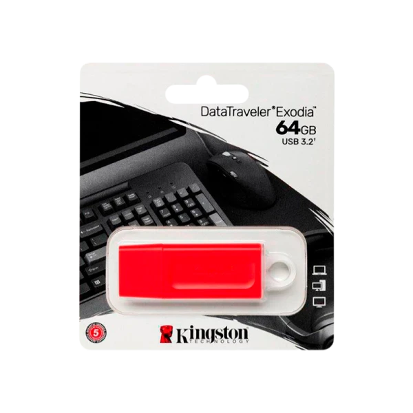 Флеш-накопитель Kingston DataTraveler G4 64GB USB3.0 пластик белый красный