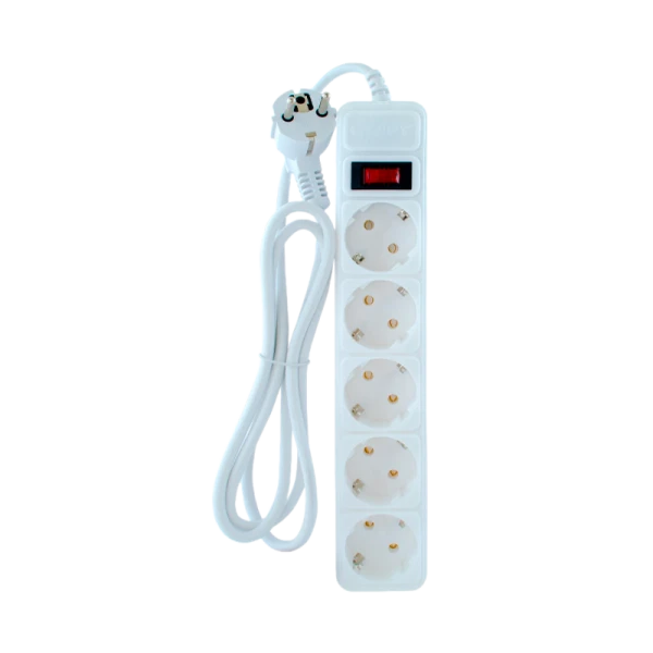 Сетевой фильтр Старт SP 5р.С/З 10A с выкл. 1.5м ПВС 3x0.75мм² белый (1/20)