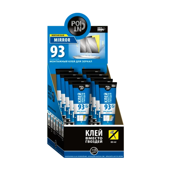 Клей POINT 93 вместо гвоздей 80мл для зеркал BOX10 шоу-бокс (1/10)