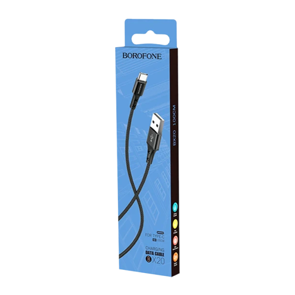 Кабель Borofone BX20 USB (m)-Type-C (m) 1.0м 2.0A нейлон черный (1/648)