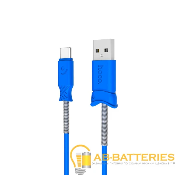 Кабель HOCO X24 USB (m)-Type-C (m) 1.0м 2.4A силикон синий (1/31/310)