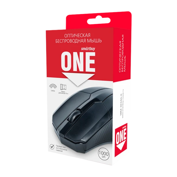Мышь беспроводная Smartbuy 303AG ONE классическая USB черный (1/50)