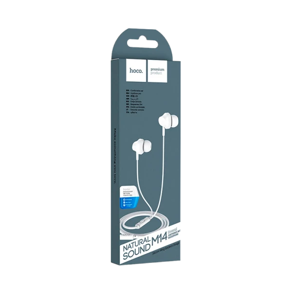 Наушники внутриканальные HOCO M14 с микр. белый (1/30/300)