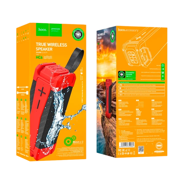 Портативная колонка HOCO HC6 bluetooth 5.0 microSD красный (1/16)