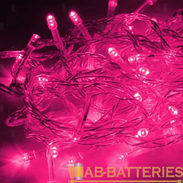 Гирлянда Космос 50LED 6.5м лампочки нить 8 режимов розовый (1/100)