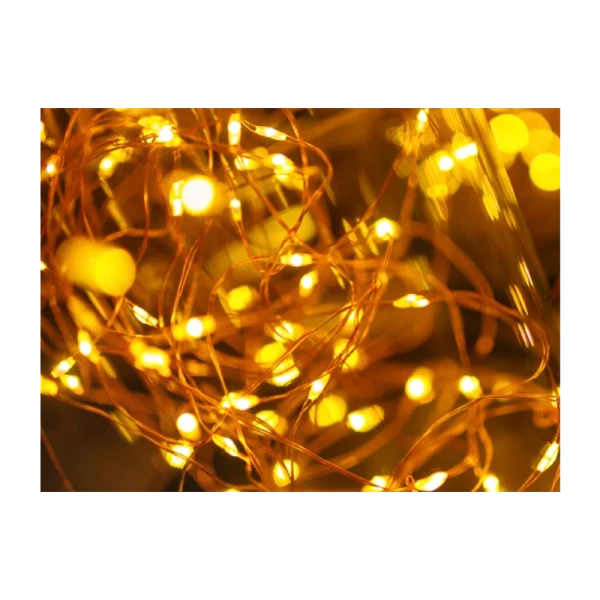 Гирлянда Космос "Золотые нити" 100LED 10.0м лампочки медная проволока 8 режимов (1/24)