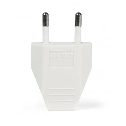 Вилка Smartbuy, плоская белая 2,5А 250В