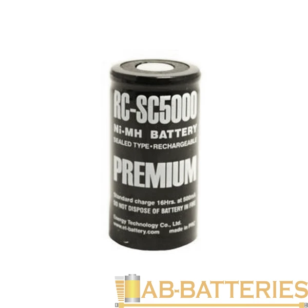 Аккумулятор ET RC-SC5000 23.0*44.5, 1.2В, 5000мАч, Ni-MH с повышенной токоотдачей (1/20/200)